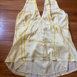 New Banana Republic factory silky halter top. Yellow pattern size 18